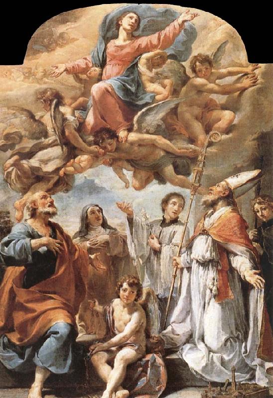 Ubaldo Gandolfi The Madonna in the glory with holy oil painting image